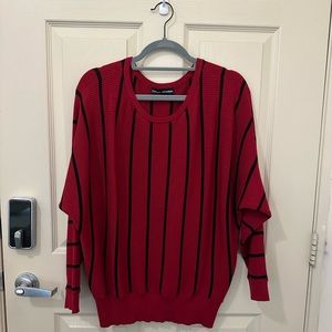 Catherine Malandrino Striped Red & Black Sweater New WITHOUT Tags Large